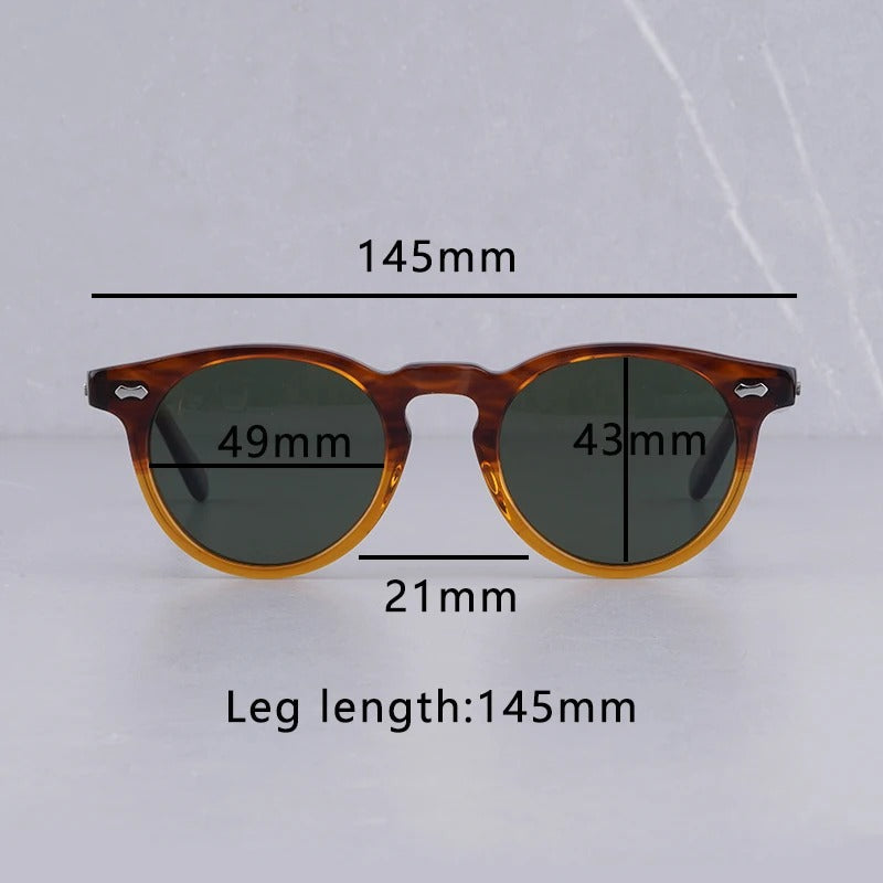 Sunglasses for Men Vintage Japanese Designer Sunglasses Women Polarized Acetate Round High Quality UV Protection Glasses